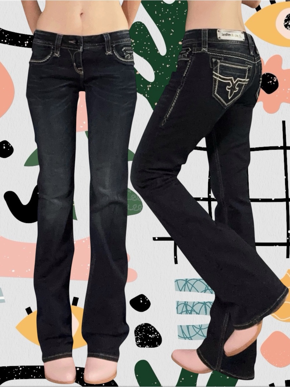 Rock Revival | Y2K Jacklyn Easy Boot Low Rise Dark Wash Jeans